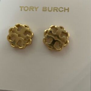 Tory Burch Gold Cross Stud Earrings.New